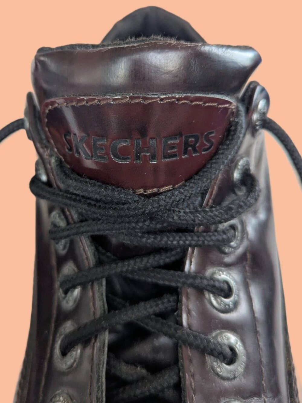 Rich Burgundy Leather Vintage Y2K Skechers Jammers platform oxfords - US Mens 12 - Picture 9 of 16